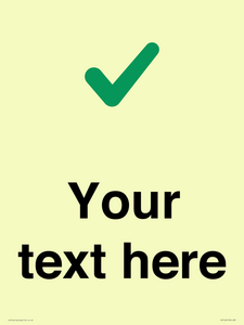 Custom plain background, green tick sign